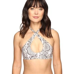 Vitamin A Camila Cross Neck Top - Sahara (size medium - 8)